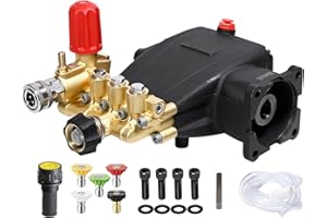 YAMATIC Horizontal Triplex Pressure Washer Pump 3/4" Shaft 2800-3700 PSI @ 2.5 GPM 5-8 HP Replacement Pump Compatible with Honda GC190 GX200 Simpson 90036 40224 40225 40226 Santoprene 41182