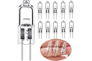 Rnyloas G4 Bulb, 10 Pack High Output G4 Halogen Bulb 12V 20W 300 Lumens, JC G 4 Dimmable Warm White 2800K, Long Lasting T3 G 