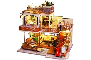 Flever Dollhouse Miniature DIY House Kit Creative Room with Furniture for Romantic Artwork Gift (Cherish Time)