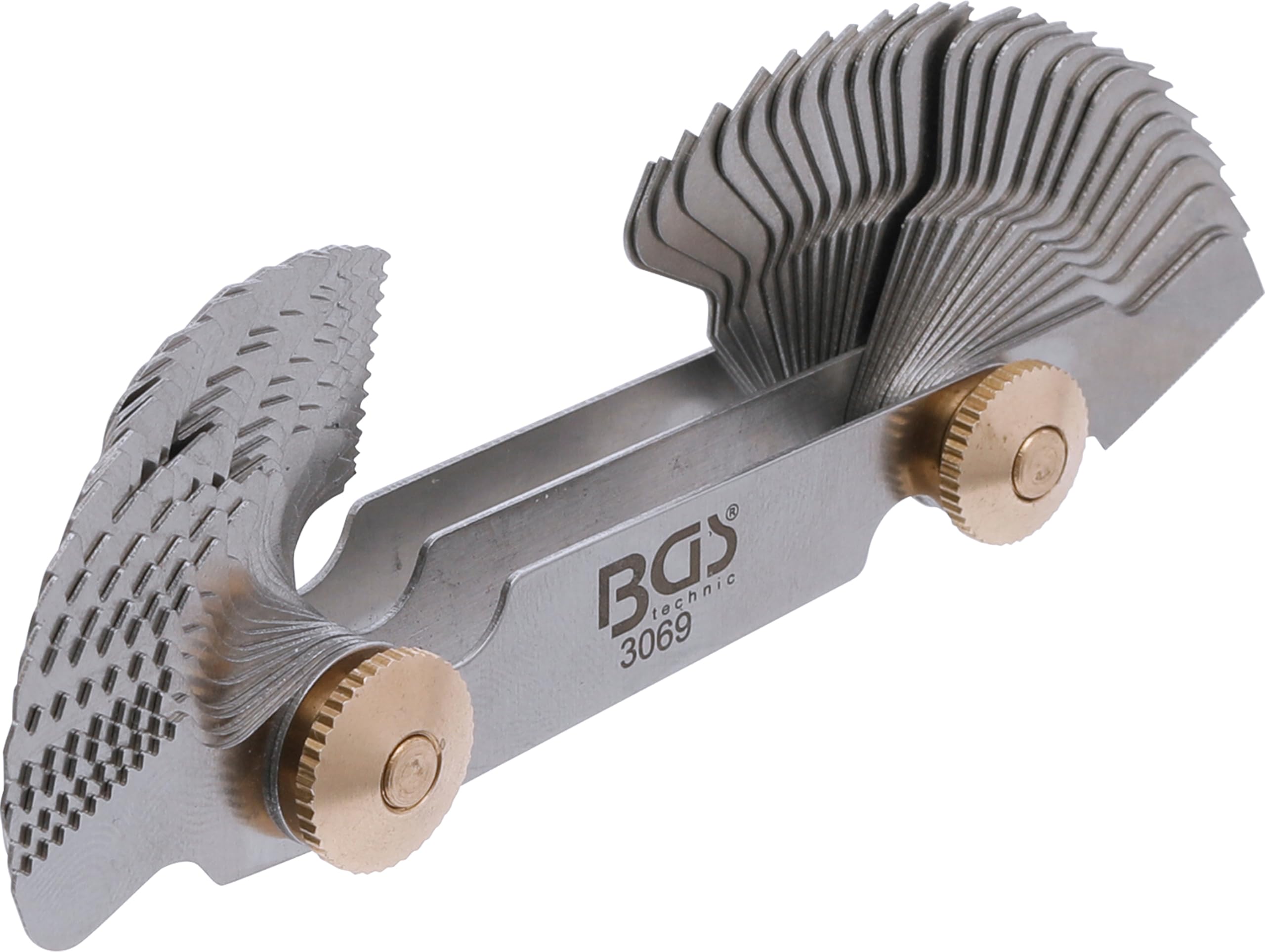 BGS 3069 | Twin Screwpitch Gauge, 52 Blades | Metric 0.25 - 6.0 mm, Whitworth 4G - 62G