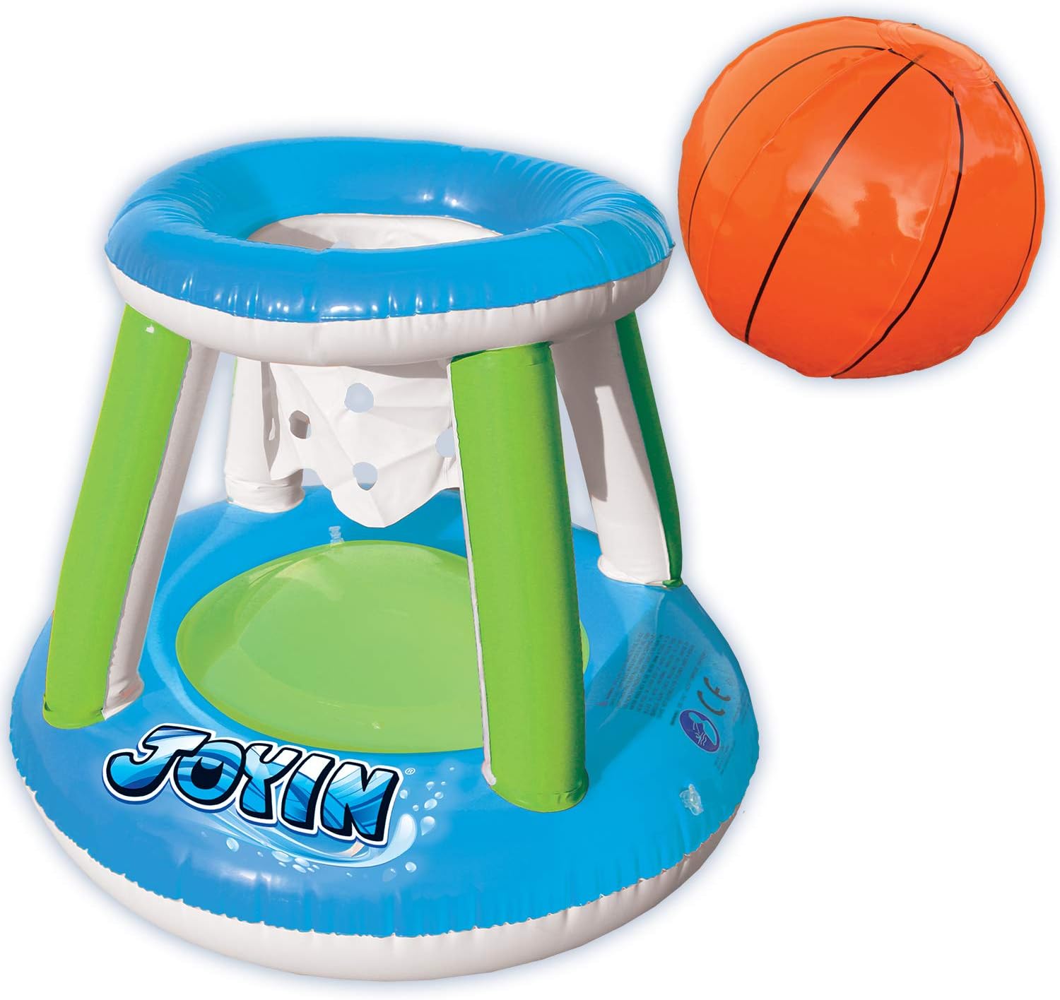 Inflatable Volleyball Net & Basketball Hoops Green & Blue Pool Float Set; Balls Included for Kids and Adults, Summer Pool Game, Summer Floaties, Volleyball Court (105”x28”x35”)|Basketball (27”x23”x27”: Sports & Outdoors