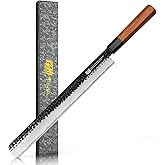 FINDKING Brisket Slicing Knife 12 Inch, Sharp Carving Knife for Meat, BBQ, High Carbon Steel Blade, African Rosewood Octagonal Handle (Dynasty Series)