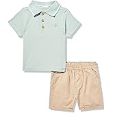 Calvin Klein boys 2pc Polo Short Set
