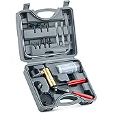 Orion Motor Tech Brake Bleeder Kit with Hand Pump and Pressure Gauge, Hand Vacuum Pump with Brake Bleeder Bottle Adapters Cas