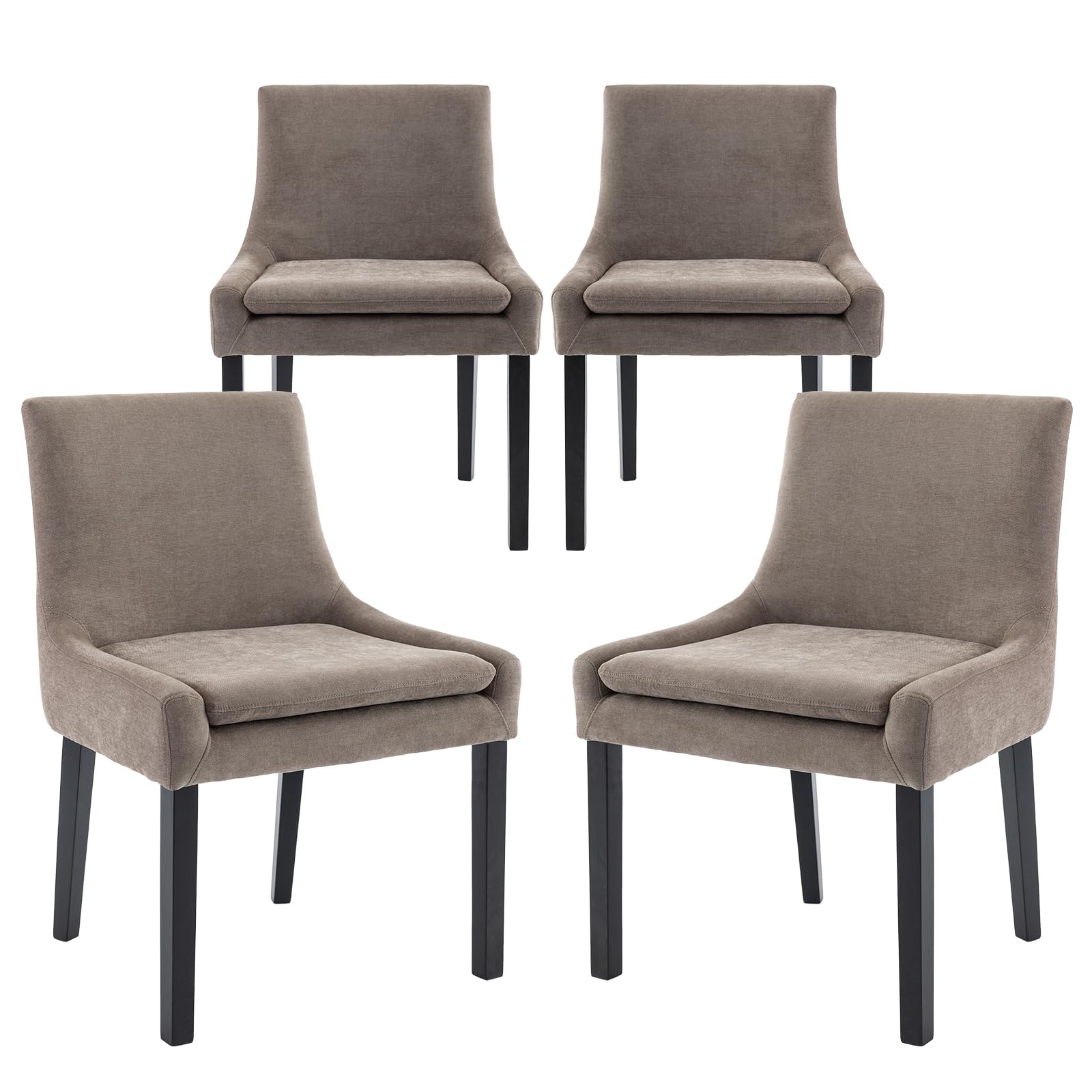 Photo 1 of **SET OF 2**COLAMY Modern Dining Chairs Set of 2 Upholstered Corduroy Accent Side Leisure Chairs with Mid Back and Wood Legs for Living Room/Dining Room-Camel