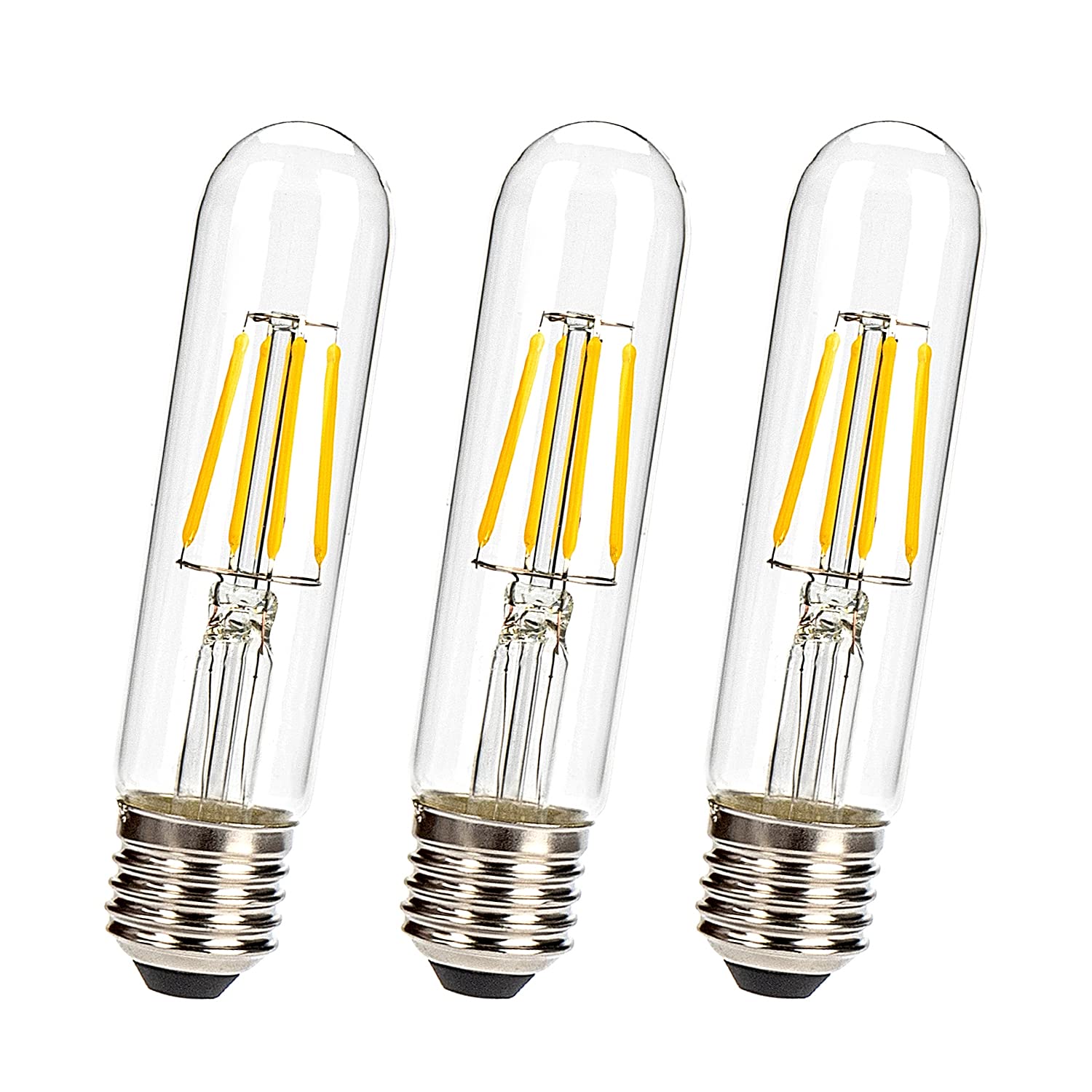 Leadleds Tube LED Bulb Edison Vintage Decorative Light Bulbs, E27 Filament LED Bulbs 4W Equal 40 Watt Light Bulbs, Warm White 2700K AC 230V Pack of 3