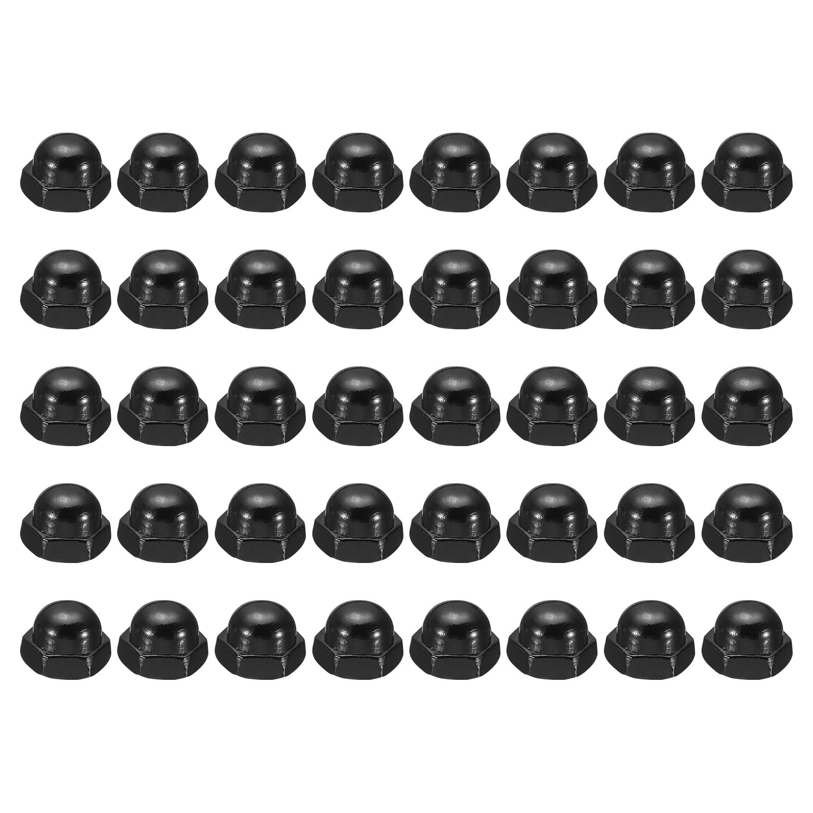 PATIKIL M10x1 Acorn Hex Bolt Covers, 40 Pcs Fine Thread Dome Head Carbon Steel Hexagon Decorative Cap Nuts for Home Repair, Industrial Equipment Fasteners, Black