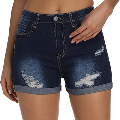 stretchy denim shorts womens