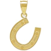 Charm America - Gold Horse Shoe Charm - 10 Karat Solid Gold - Horseshoe Pendant