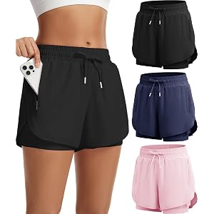 MLYENX Running Shorts for Women Athletic 2 in 1 Workout Gym Shorts | Lightweight Breathable Fabric, Built In Liner Support, 4
