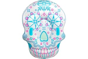 BigMouth Inc. 4 ft Inflatable Snow Tube for Kids and Adults, Heavy Duty PVC Sled for Tubing & Sledding, Easy Grip Handles, Easy Deflate and Store - Sugar Skull
