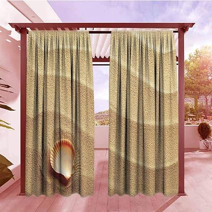 Amazon Com Rod Pocket Window Curtain Panel Seashells Decor