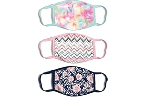 ABG Accessories Women's 3-Pack Adult Fashionable Protection, Reusable Fabric Face Mask,