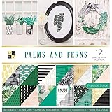 Die Cuts with a View DCWV Premium Stack-12 x 12-Double-Sided-Palms and Ferns-Gold Foil-36 Seats 614337, Multicolor