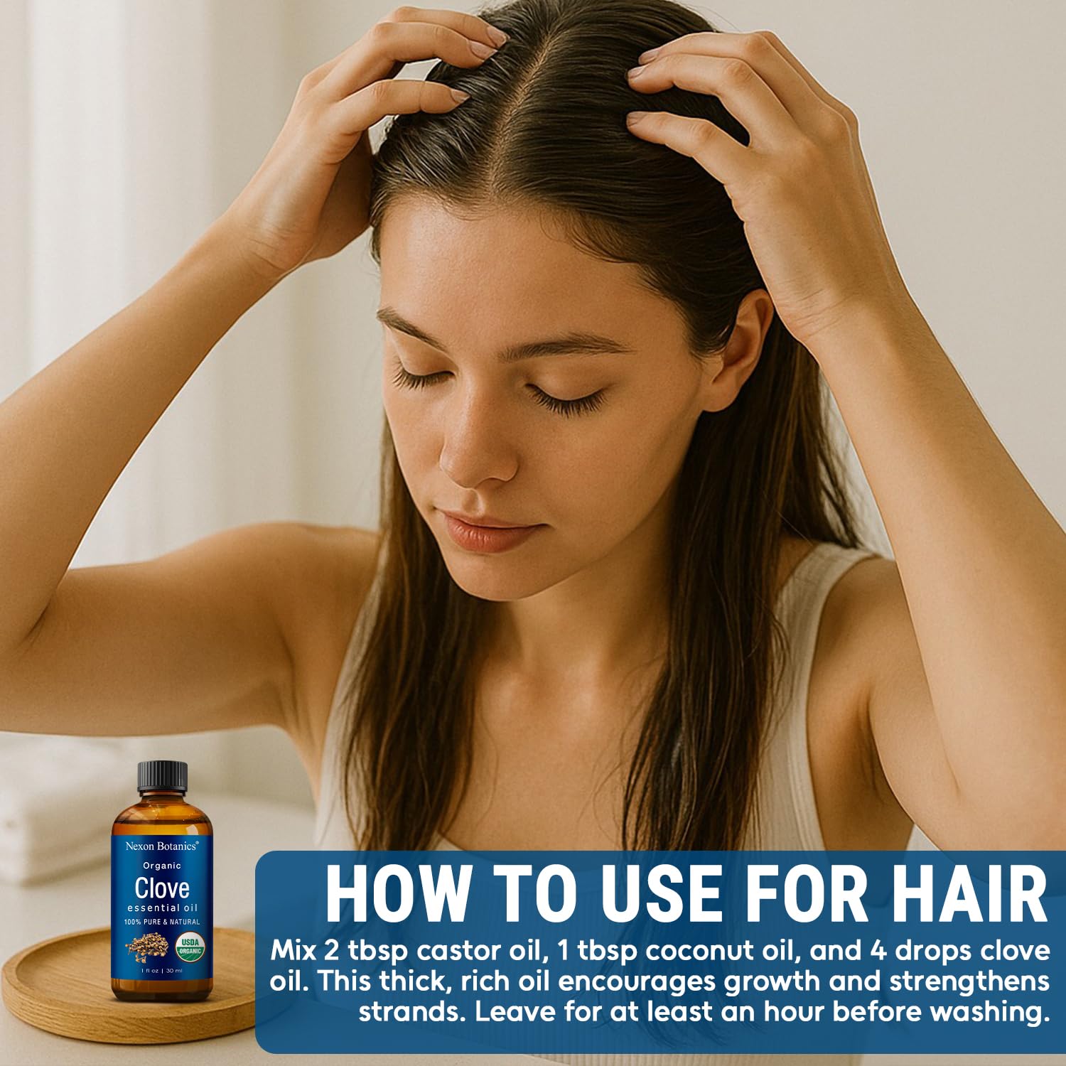 Organic Clove Essential Oil 30 ml - Pure, Natural, Undiluted for Toothache, Sore Muscles, Skin & Hair Care - Soothing Clove Bud Essential Oil - Nexon Botanics