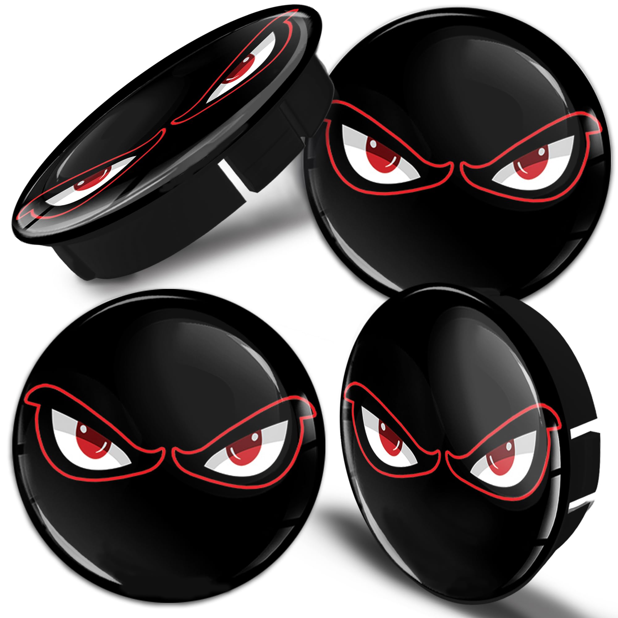 SkinoEu® 4 x 60mm 3D Gel Car Wheel Centre Universal Rims Hub Center Caps Vehicle Auto Tuning Emblem No Fear Eyes C 40
