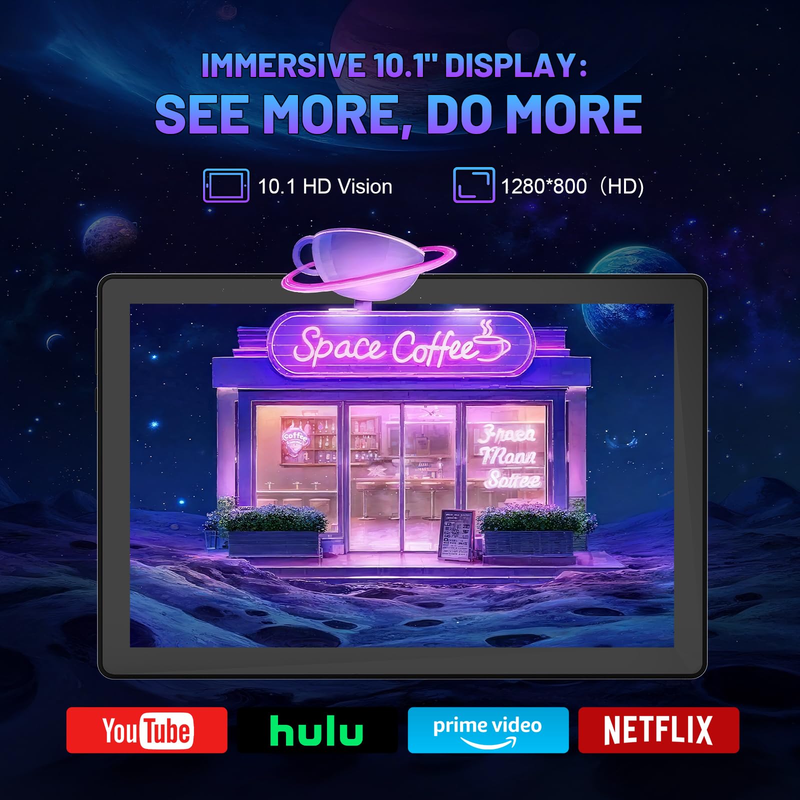 Gleeso Tablet, Latest Android 15 Tablet 10 Inch, 8-Core, 20GB+64GB+1TB TF, Dual Camera, Widevine L1, Face ID, 5000mAh Battery, WiFi 6, BT 5.4, 2-in-1 Tablets with Keyboard Mouse Pen Protective Case