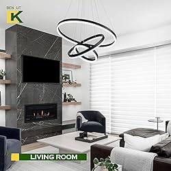 Benkut 3-Rings D23.6 Modern LED Chandelier Black