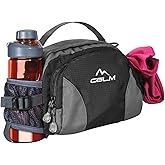 Hiking Fanny Pack with Water Bottle Holder for Men Women Waist Bag Running Waist Pack Running Belt Lumbar Pack Waterproof for Outdoor Travel Cycling Climbing Walking for iPhone Samsung Phones Black