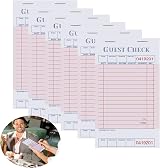 iHMeiju 6 Pack Guest Checks 300 Sheets Red Waiter Order Pads Restaurant Food view 8