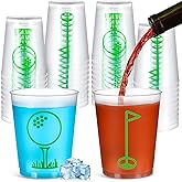 Qinyoung 40 Pcs 12 oz Golf Party Cups Reusable Plastic Clear Frosted Cups Bulk for Sports Golf Birthday Party Supplies Favors Housewarming Gift, Dishwasher Safe