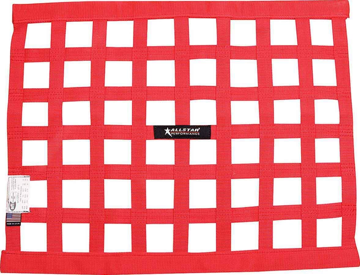 Allstar ALL10287 Red 18" High x 24" Wide Rectangular Border Style Mount Spec Ribbon Window Net