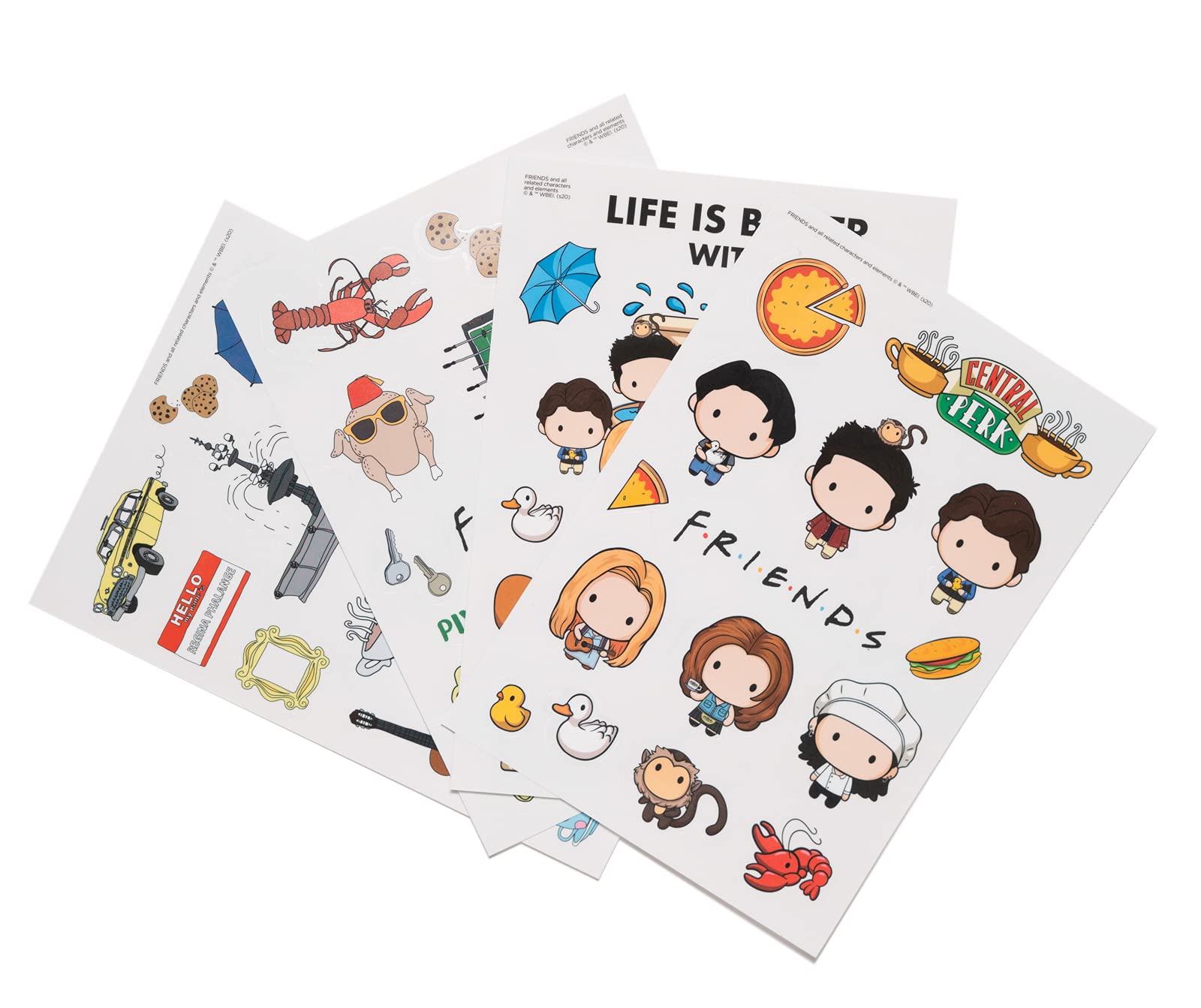 Grupo Erik Reusable Stickers - Friends TV Show Gifts Under 5 Pounds | Waterproof & Removable Laptop Stickers for Adults & for Children | Friends Gifts TV Show for Men & Women, for Boys & Girls