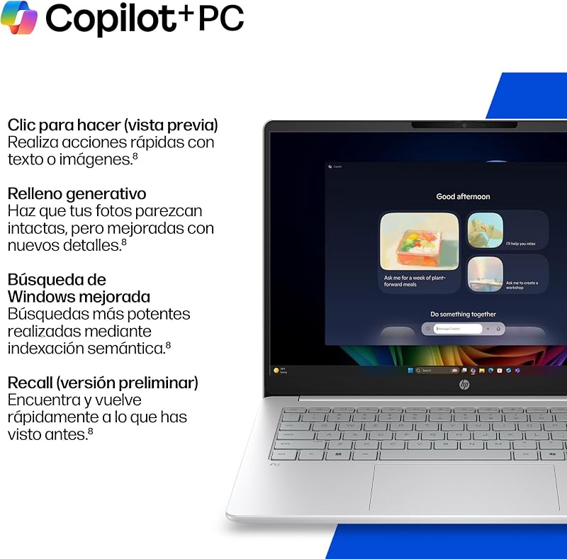 OmniBook 3 14-hz0000nsx - 14" WUXGA (1920x1200) portátil IPS antirreflexo, Snapdragon X AI PC, 16GB de RAM, 512GB SSD, Windows 11, QWERTY em espanhol, Prata, sem carregador incluído