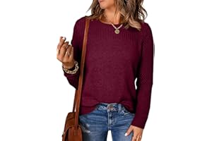 EVALESS Womens Sweaters Casual Long Sleeve Crewneck Cable Knit Lightweight Oversized Crochet Sweater Pullover Tops