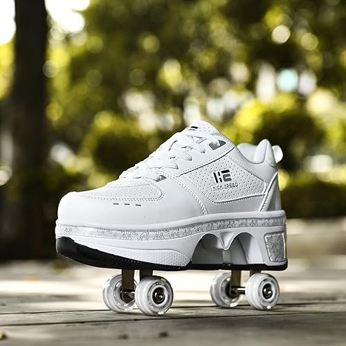 TAILORIA Four-Wheel 2-in-1 Roller Skate Shoes Unisex Roller Shoes  Sneakers Detachable Skate Shoes Kids Sneak