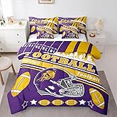 Feelyou Football 7 Pieces Comforter Sets Full Size Kids Rugby Sports Bedding Set for All Season Football City Bed in a Bag with Comforter, Sheets, Pillowcases & Cushion Cover