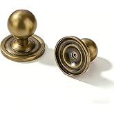 khtumeware 10 Pack Antique Brass Cabinet knobs with blackplate Solid Heavy-Duty Bifold Closet Door Knobs Hardware for the Kitchen Bathroom and Dressing Table