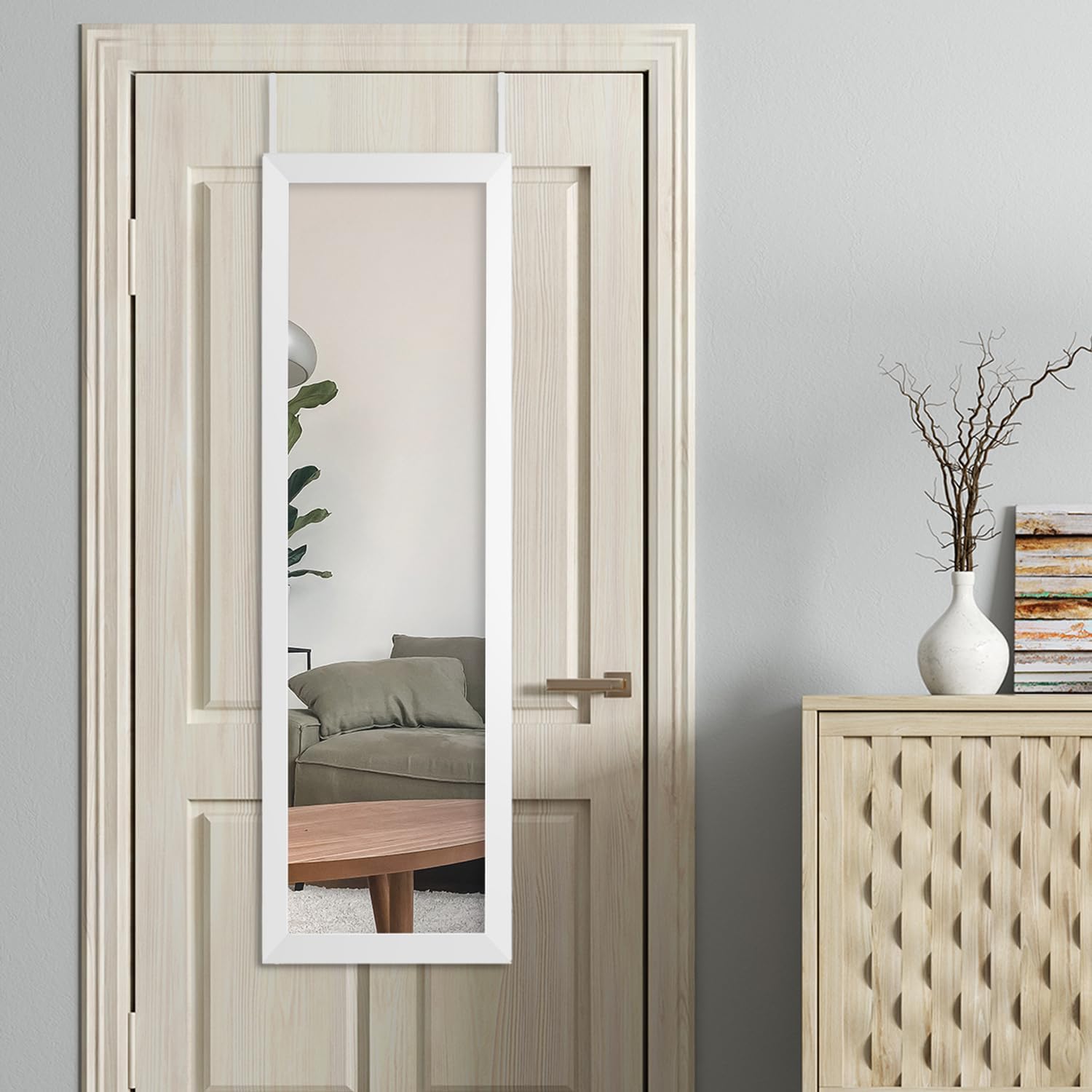 Mirrors - Mirrorize Full Length Over the Door, Long Door Hanging Large Mirrors for Wall Full Body, Shatterproof Tall Floor Mirror, 42