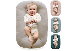 Vicorise Baby Lounger 0-24 Months 100% Cotton Soft & Breathable(Apricot) | CPSC Compliant, Breathable Cotton Fabric, Snuggle Cozy me, Baby play mat, Portable Infant Lounger, Baby Essential Gifts