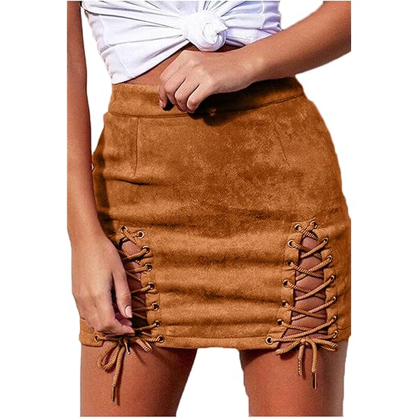 Amazon.com: - 980 - Plus Size Lace Up High Waist Faux Suede