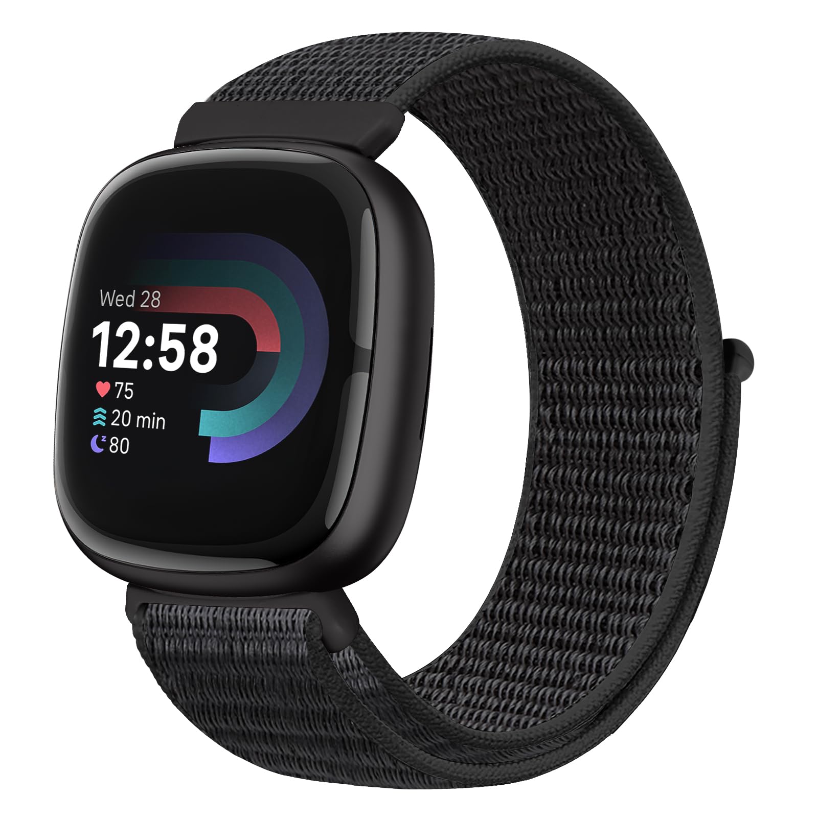 Runostrich Nylon Loop Straps Compatible with Fitbit Versa 4/Sense 2/Versa 3/Sense, Soft Breathable Sport Adjustable Replacement Band Women Man Wristband Accessories — image 1