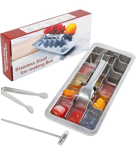 Amazon.com: Stainless Steel Ice Cube Tray, Metal Ice Cube Trays