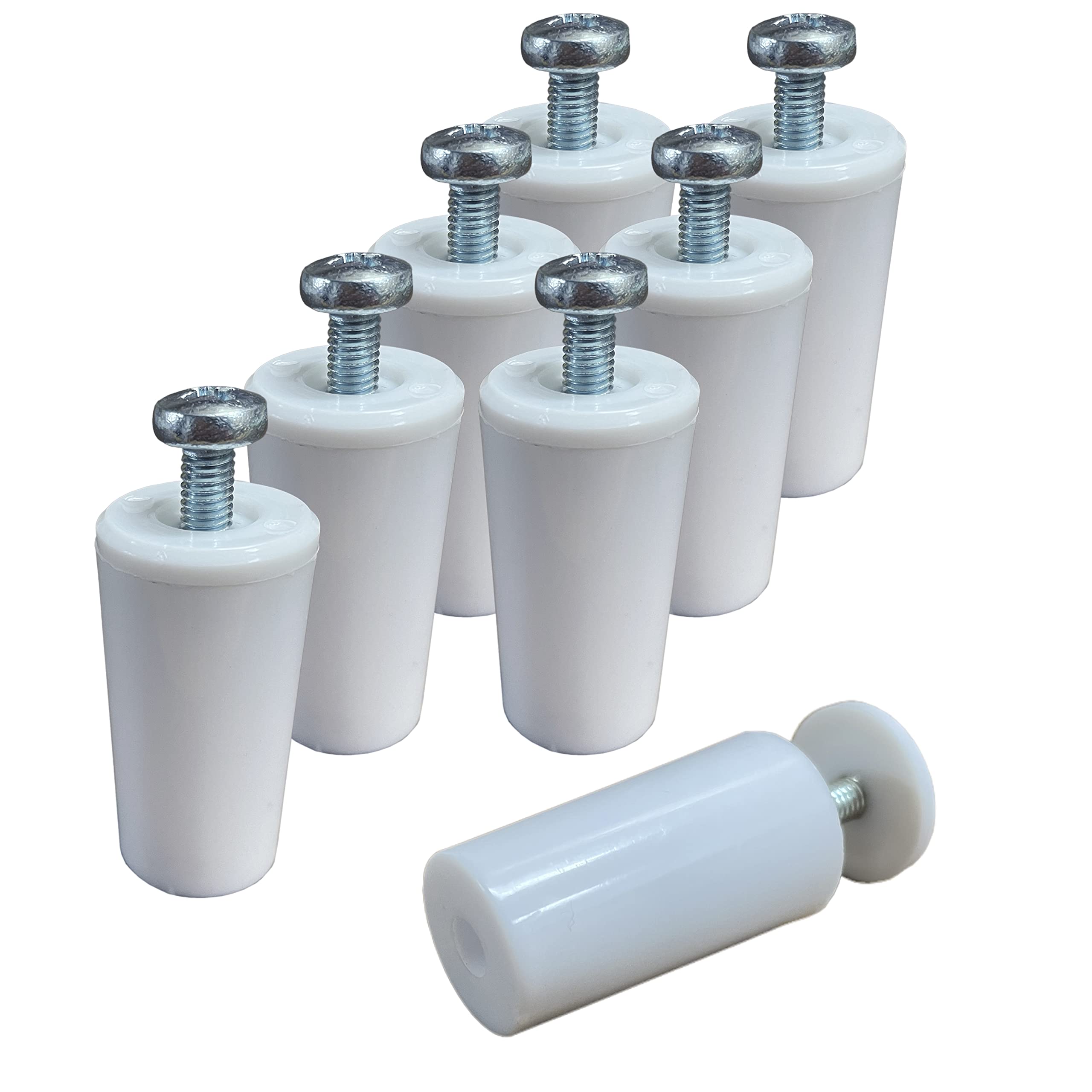 ARNAIN 8 x 40 mm White Roller Blind Stops Made of PVC, Includes Everything You Need for Assembly, Washers and Screws