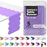 Lavender Plastic Disposable Table Runner. 5 Pack 14