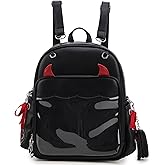 ENJOININ Goth Ita Bag Backpack with Pin Display for Women Halloween Purses and Handbags Fashion Black Shoulder Bag Crossbody Bag with 3 Inserts
