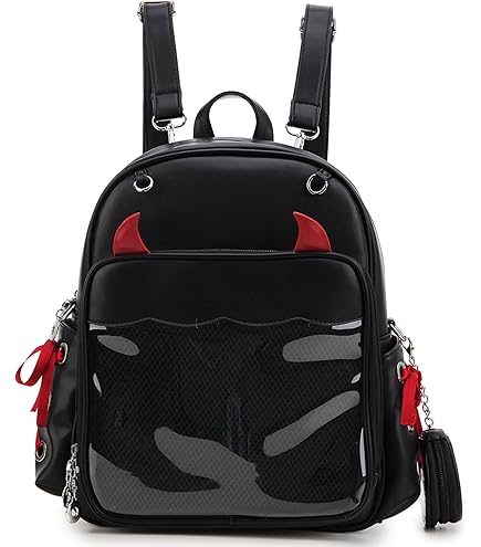 fancybag Ita Backpack Pin Display Multi-Purpose Women Backpack with Insert Gothic Design Cosplay Halloween Enamel Pins Shoulder Bag Punk Black Handbag : Clothing, Shoes & Jewelry
