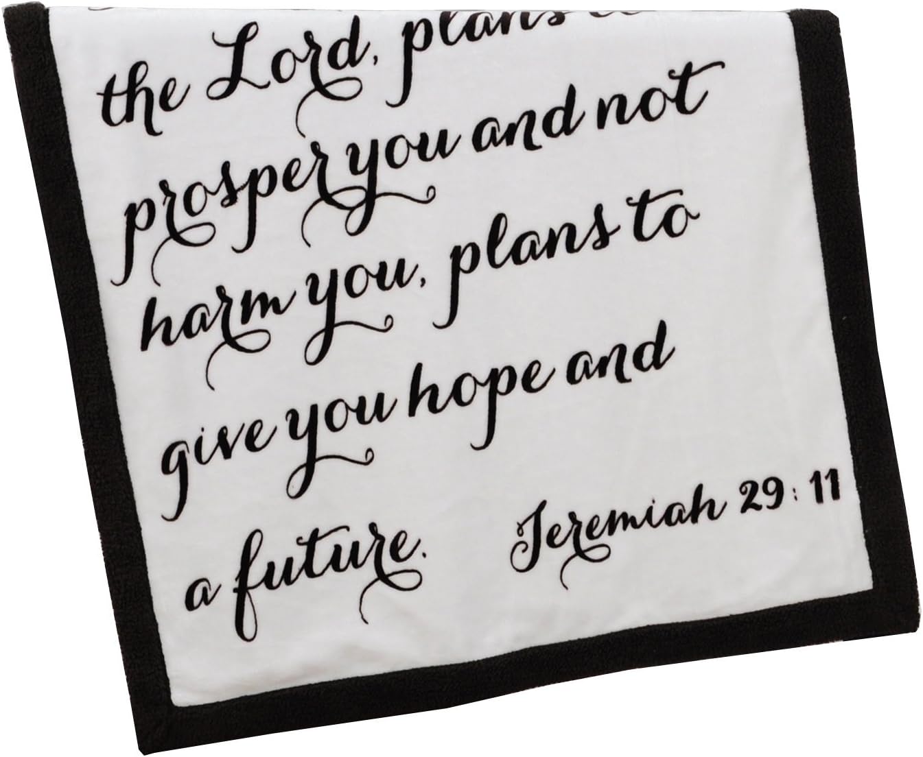 Scripture Throw Blanket for Baby or Children | Jeremiah 29:11 | Best Boy or Girl Shower or Birthday Gift | Ivory Fleece on Dark Brown Sherpa