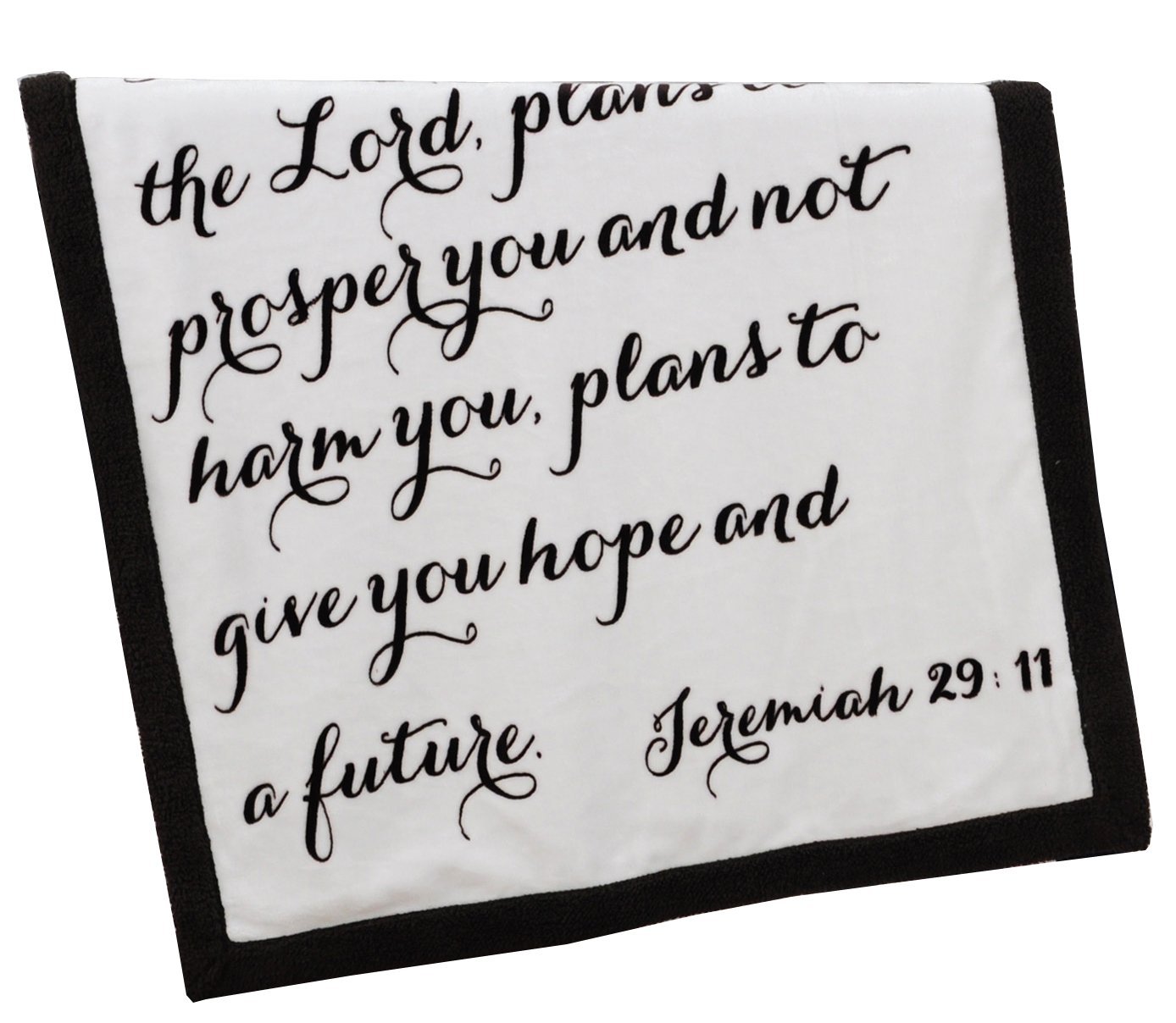 Scripture Throw Blanket for Baby or Children | Jeremiah 29:11 | Best Boy or Girl Shower or Birthday Gift | Ivory Fleece on Dark Brown Sherpa