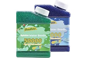 SHAUBABY Gel Ball Blaster Ammo 100,000 Beads 7-8mm Gel Ball Bullets Refill Ammo Splater Blaster Ball Compatible with Orbez Gun and Gel Ball Blaster, Non Toxic, Vases, Plant and Home Decor, for Ages 14+