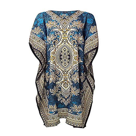 Divine India Tribal Ethnic Print Long Kaftan Summer Beach