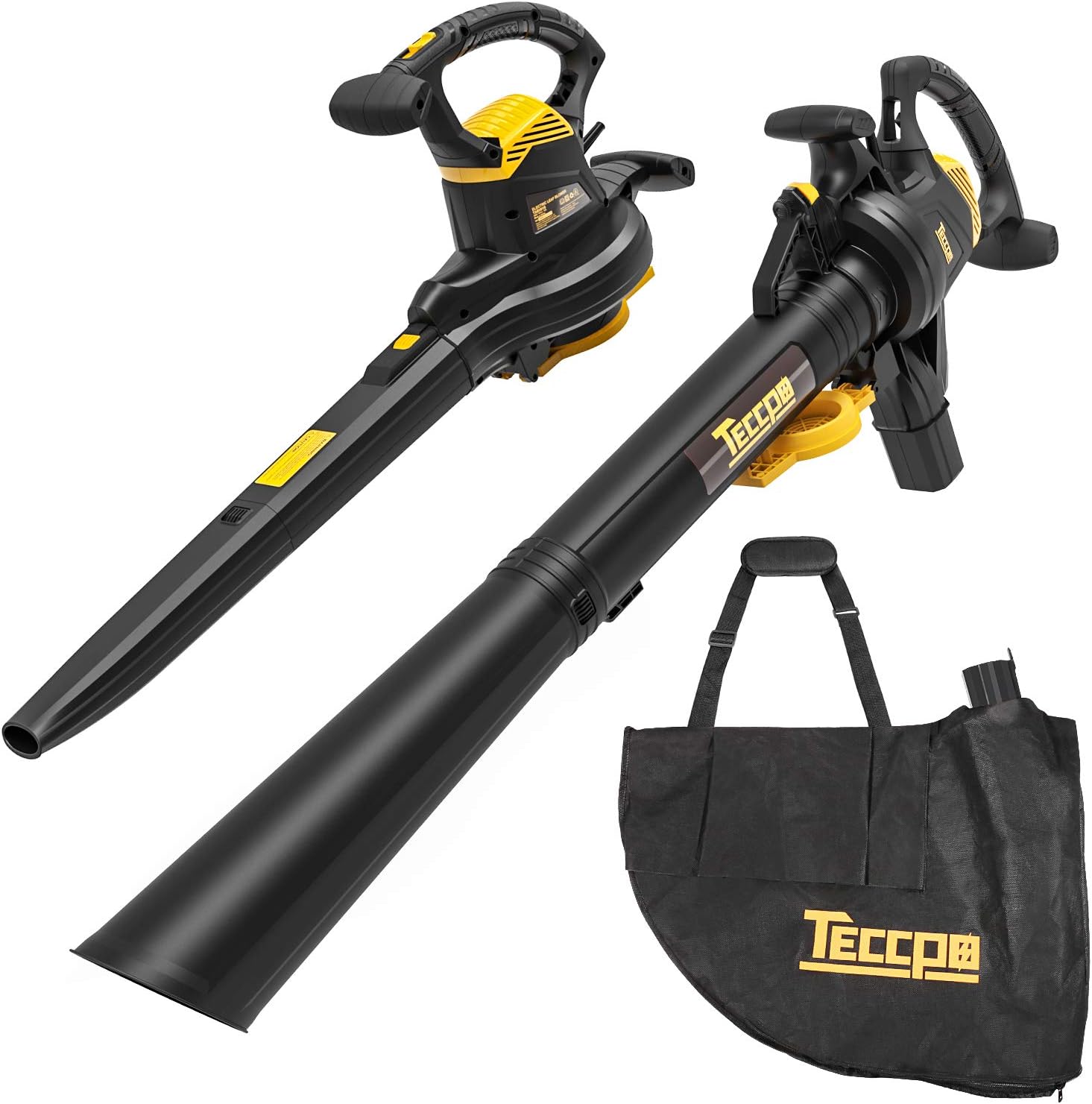 TECCPO Leaf Vacuum, 12 Amp 3in1 Leaf Blower/Vacuum