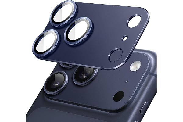 JETech Camera Lens Protector for iPhone 17 Pro 6.3-Inch, Full Coverage 9H Tempered Glass Ring Cover, Matte Metal Plate, Case