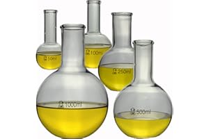 TN LAB SUPPLY TN Lab Flat Bottom Boiling Flask 5-Piece Set 50-100-250-500-1000ml