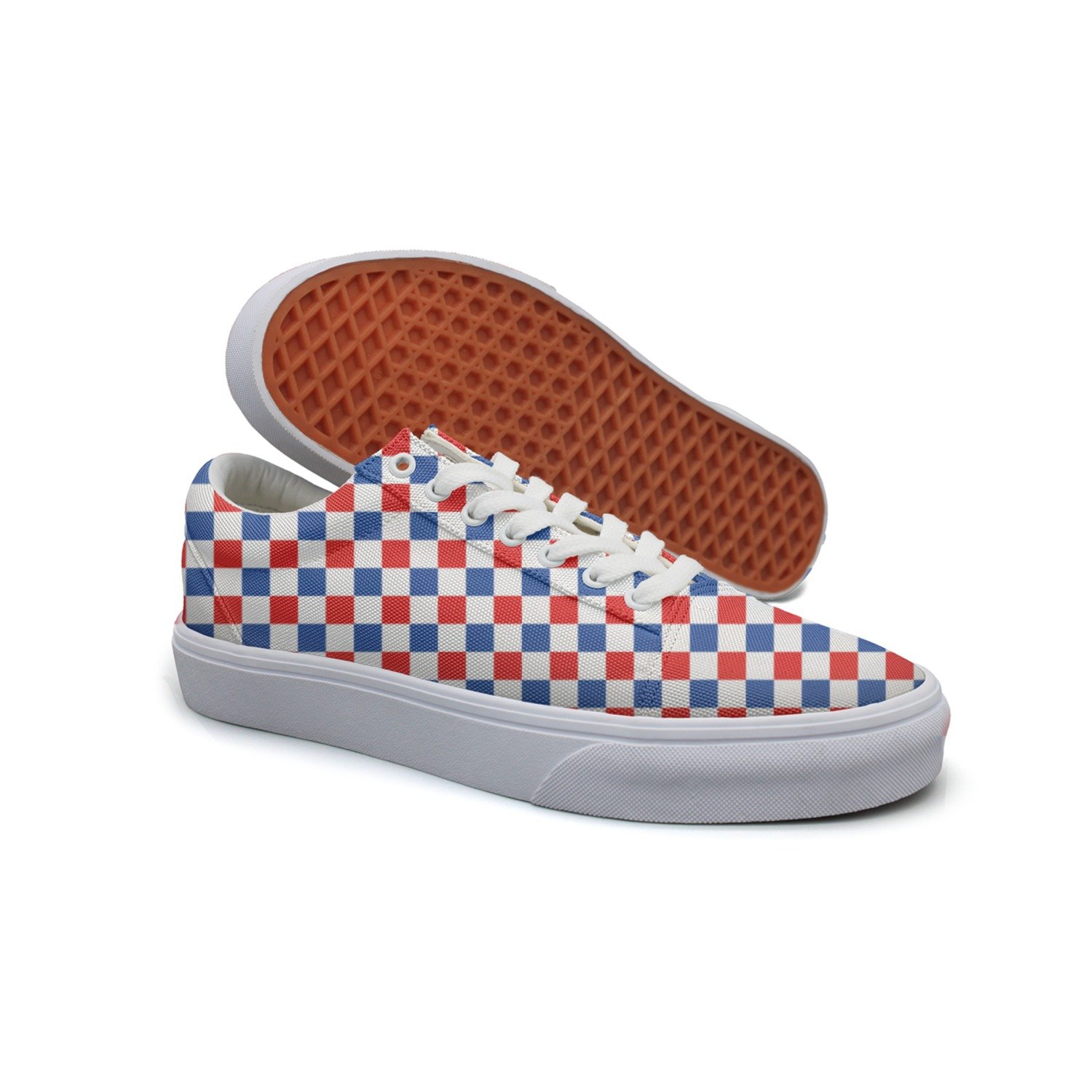 Shoe Tennis Womens Ouxioaz Laces Up Lace Shoe Checkered