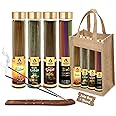 The Aroma Factory Organic Incense Sticks Aromatic Fragrances | Kesar Chandan, Shahi Loban, Gugal & 3in1 | No Charcoal, Scented Incense | Herbal Pooja Agarbatti | 4x100g Jute Bag Giftset